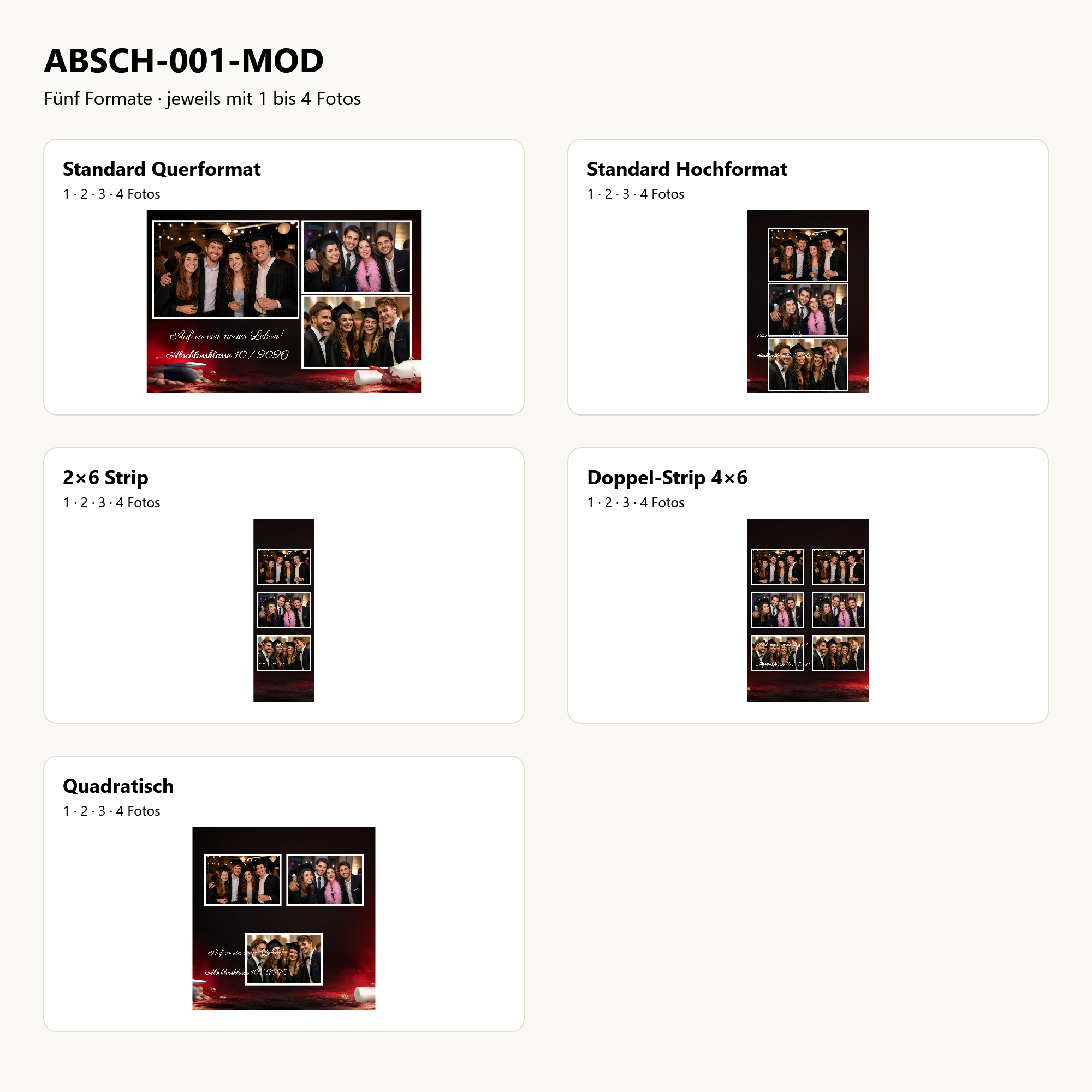 ABSCH-001-MOD Fotoboxvorlagen-Paket – Layoutübersicht