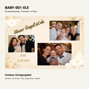 BABY-001-ELE Fotoboxvorlage – Vorschau
