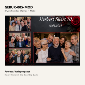 GEBUR-005-MOD Fotoboxvorlage – Vorschau