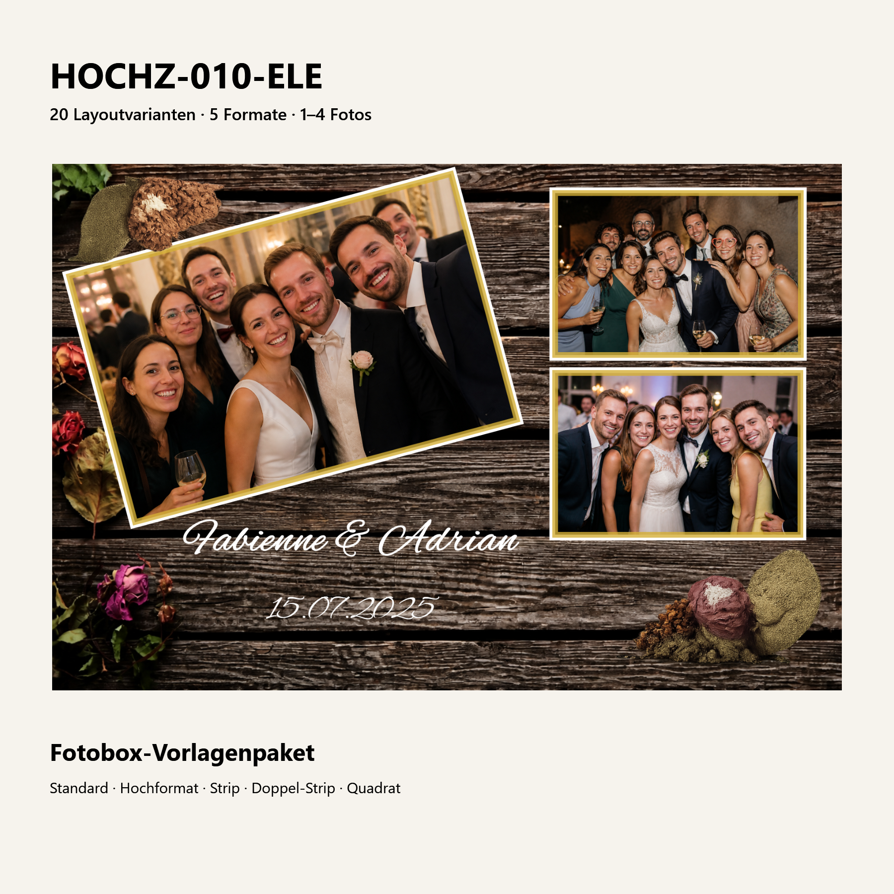 HOCHZ-010-ELE Fotoboxvorlage – Vorschau