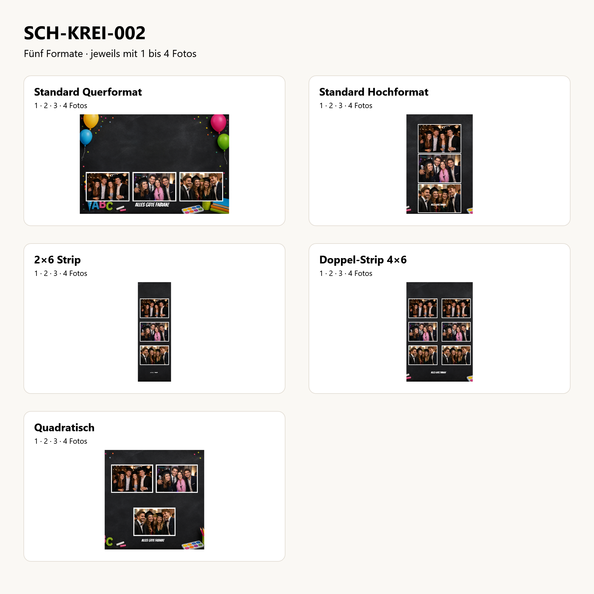 SCH-KREI-002 Fotoboxvorlagen-Paket – Layoutübersicht