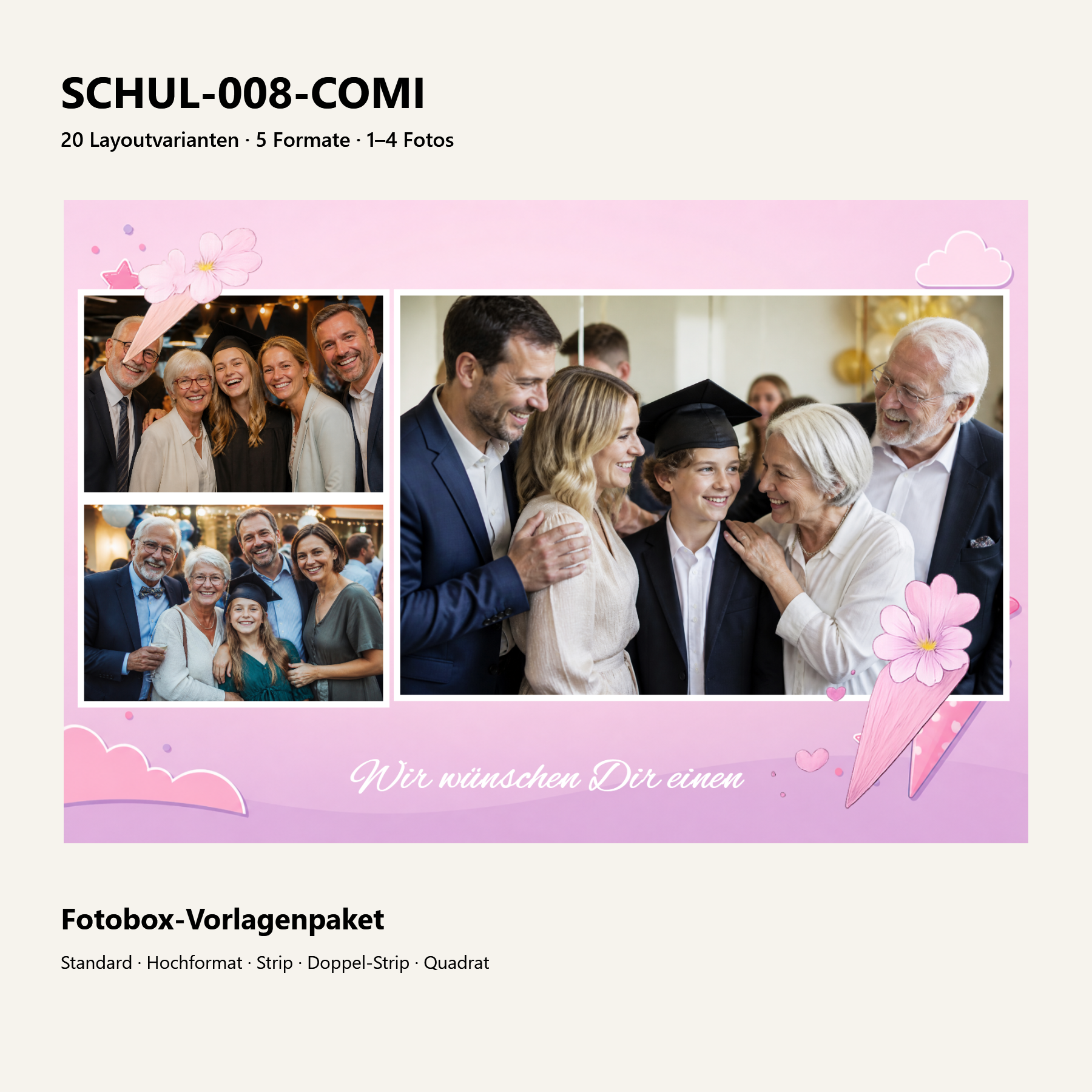 SCHUL-008-COMI Fotoboxvorlage – Vorschau