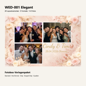 WED-001ELEGANT Fotoboxvorlage – Vorschau